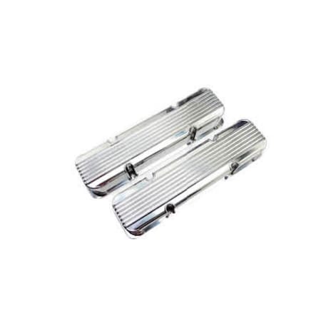 Absurdo Tall Aluminum Finned Valve Cover without Holes for 1958-1987 SBC Fabricated, Black AB2205262